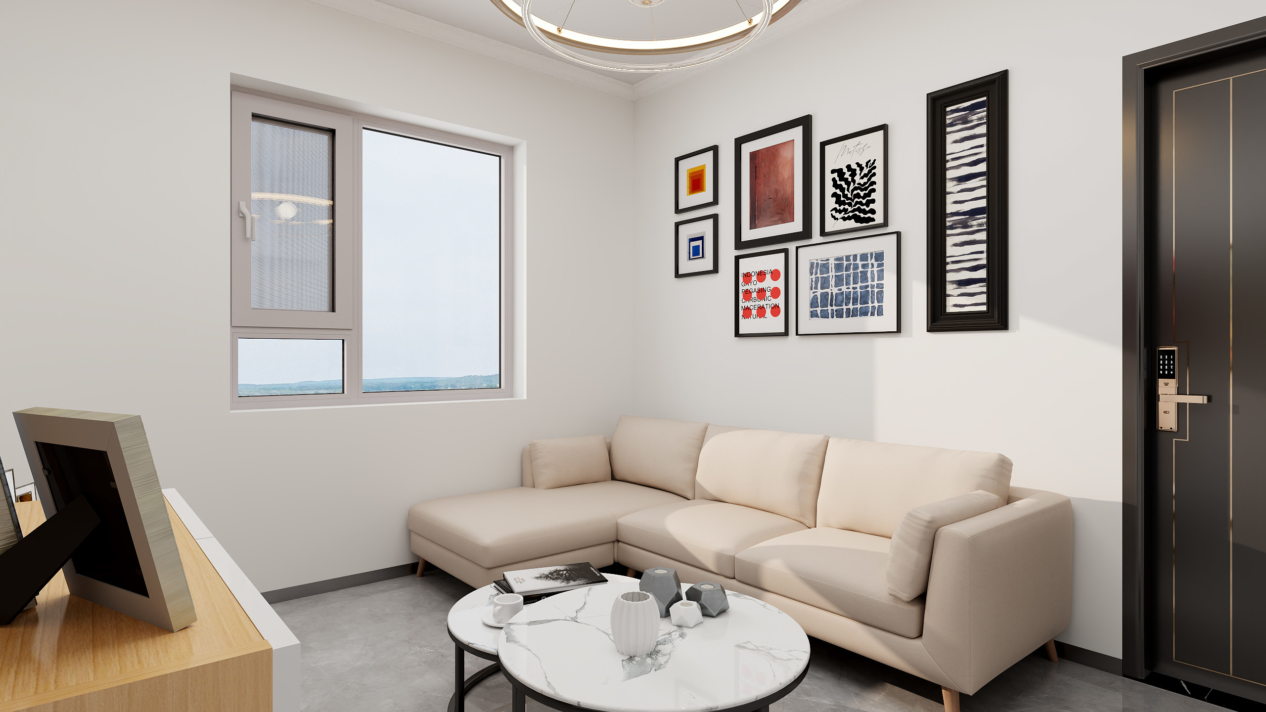 南福华街住宅小区58㎡2室室内装修,装修效果图